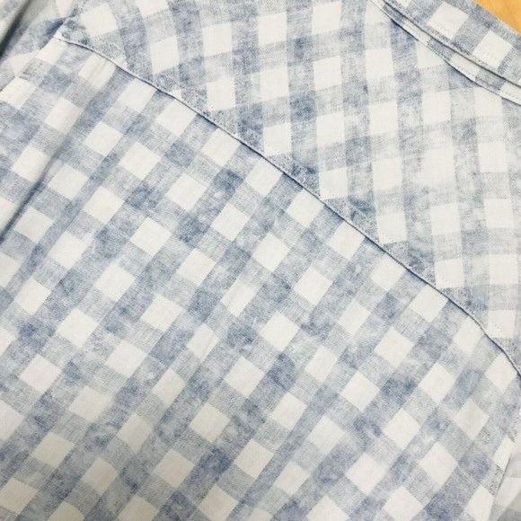 AEROPOSTALE 100% Cotton Checkered Denim Button Down Shirt Size Medium - Picture 8 of 11